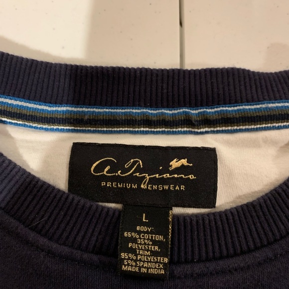 A Tiziano Men’s Size L Pullover Crewneck Sweater Blue/ Gray - Picture 2 of 9